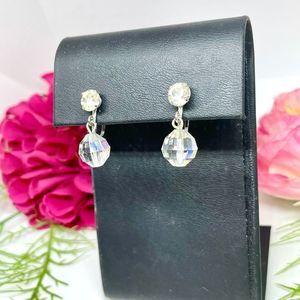 VINTAGE⚜️Aurora Borealis Crystal Drop Clip Earrings